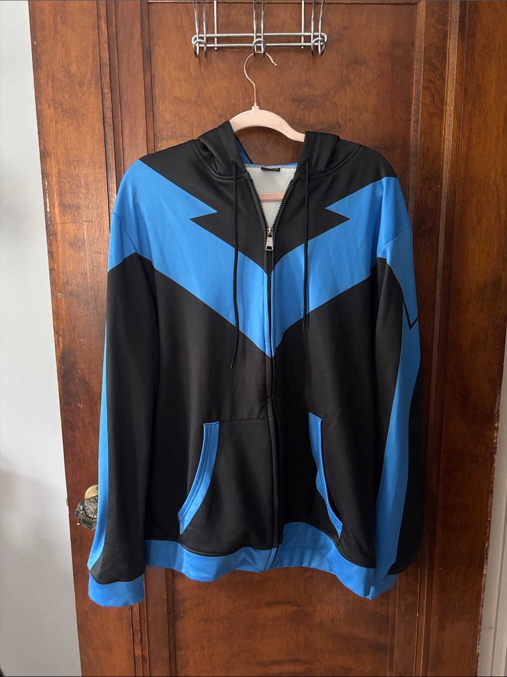 Hero Hoodie Black & Blue Nightwing Zip-Up Hoodie Size XXL